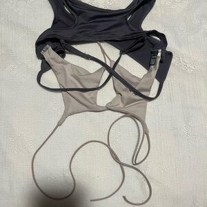 SHEIN Women's Bra Set in Dark Gray and Light Gray